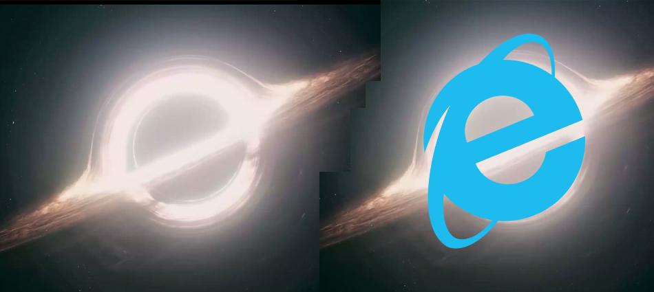 Interestellar - Agujero Negro, logotipo de Internet Explorer